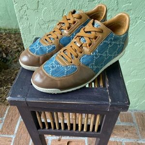 Gucci Denim Tennis Sneakers
